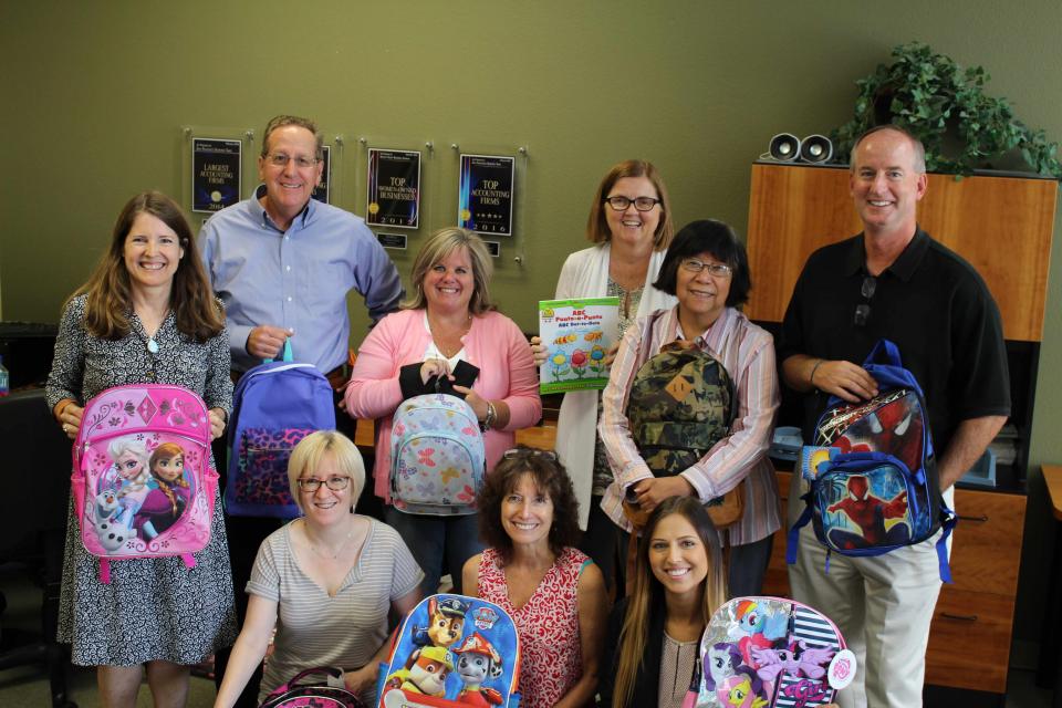 Backpack drive for our client, Grail Family Services