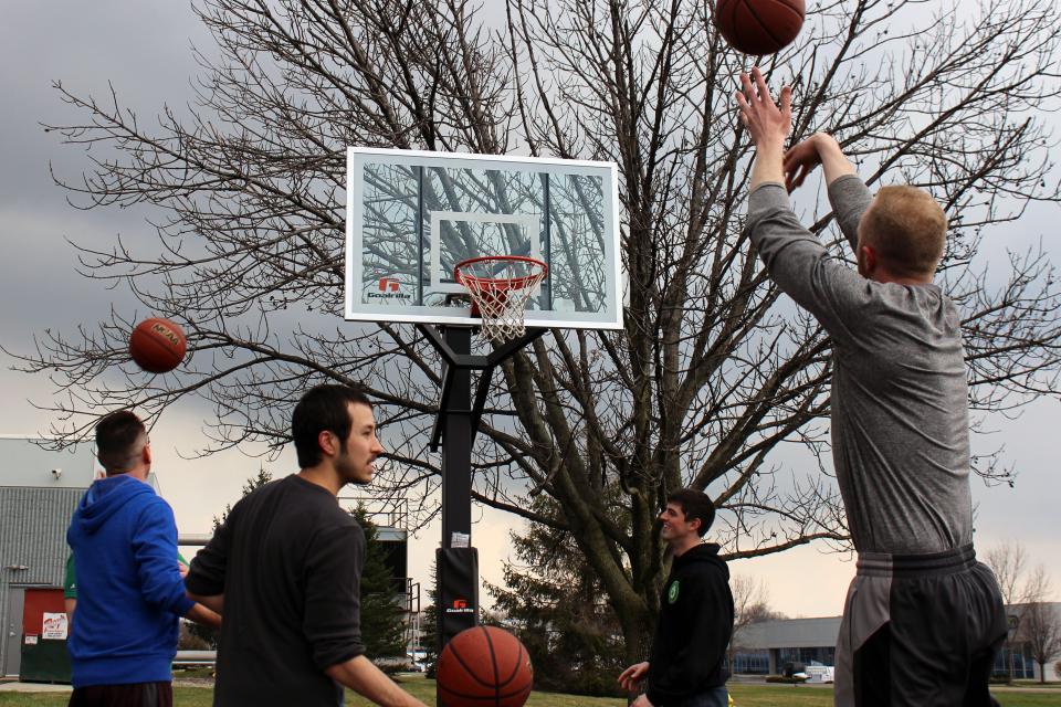 Office 3-point competition during March Madness