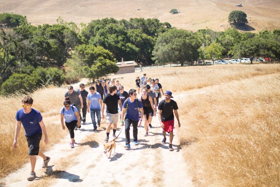 Hiking in the hills for the company offsite