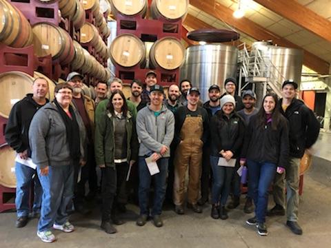 Ready to pour our fabulous wine!  Our Winemaker and some of her team at one of our consumer events in the cellar.