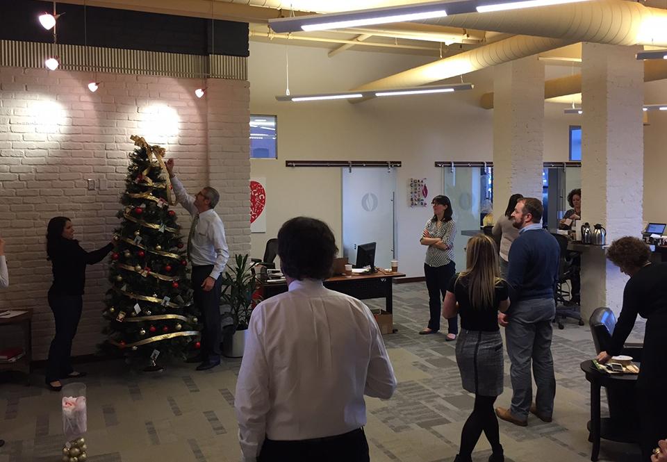 Tree Topper Completes Office Holiday Decorating