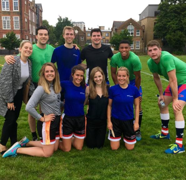 London, UK Office taking a little time out from finding great people amazing jobs for a little office Rugby!