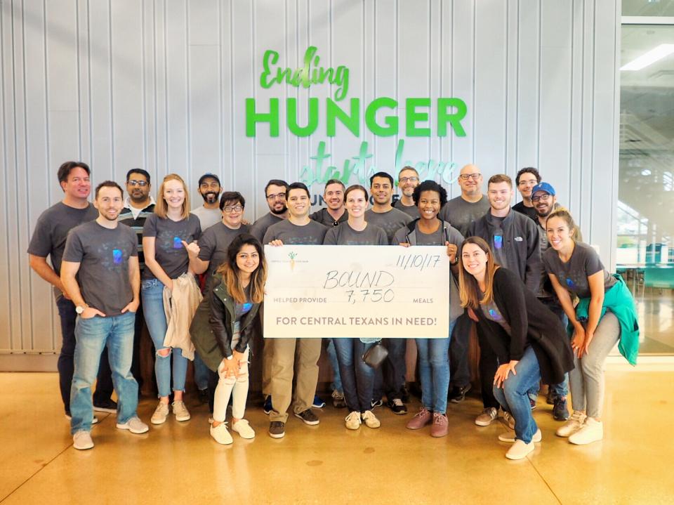 Community Service Day at Central Texas Food Bank. Dinner is on us!