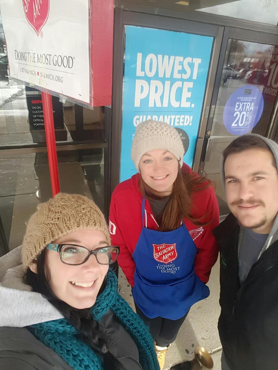 Team Membes Collecting Donations for The Salvation Army during the Kettle Drive