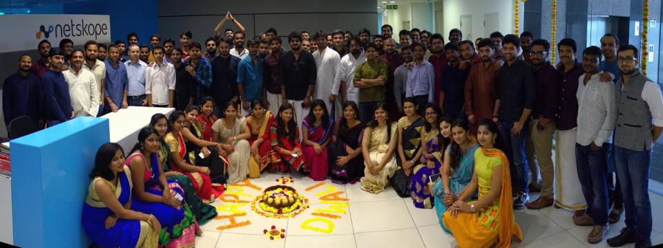 Netskope employees celebrating Diwali