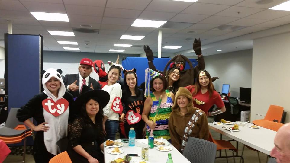 Netskope employees celebrating Halloween