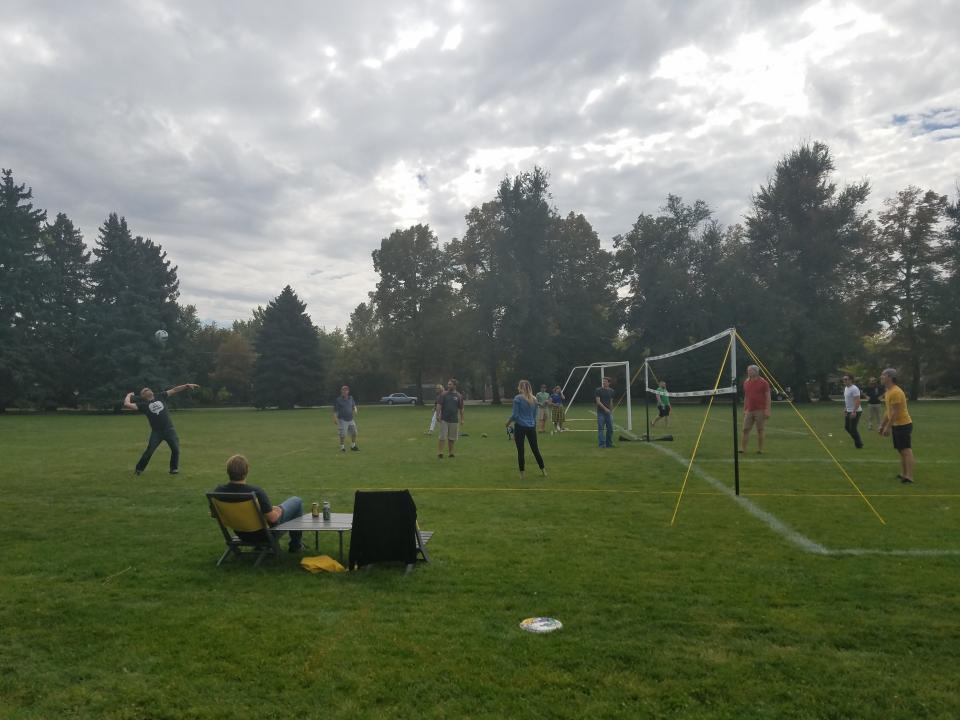 volleyball at company picnic