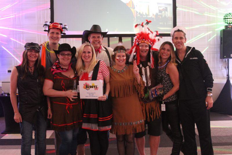 Our inside sales team accepting the Best Group Costume win!