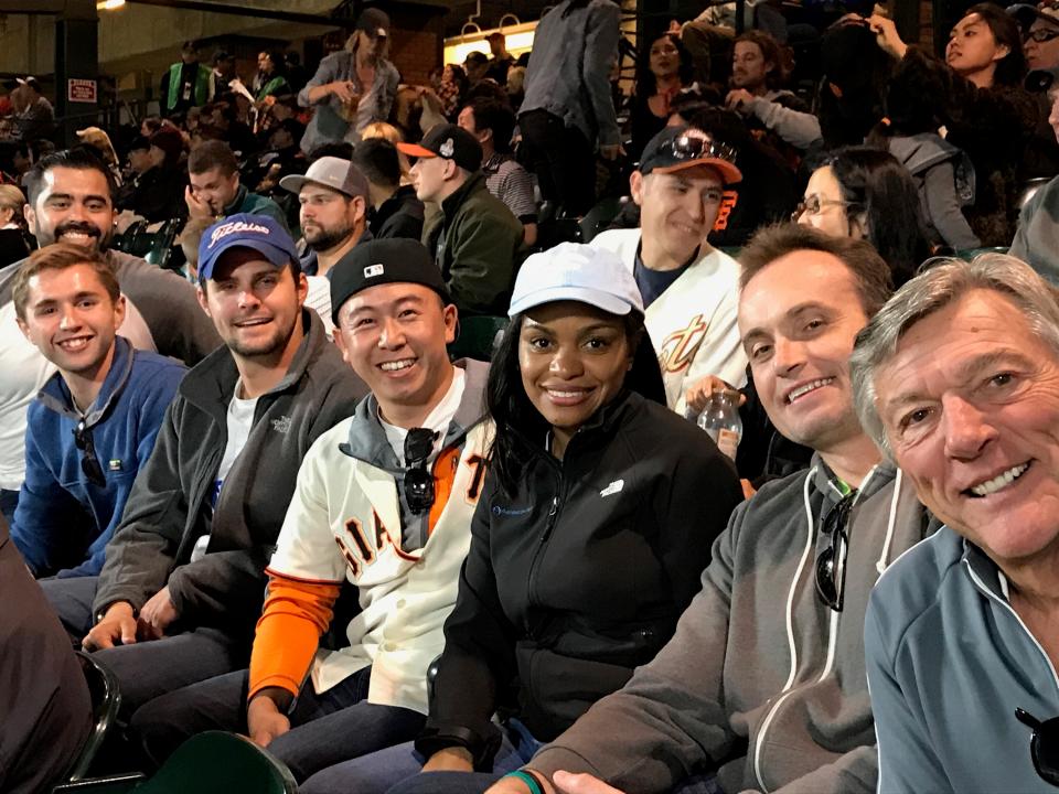 Interns at the Ballpark with Tom and team