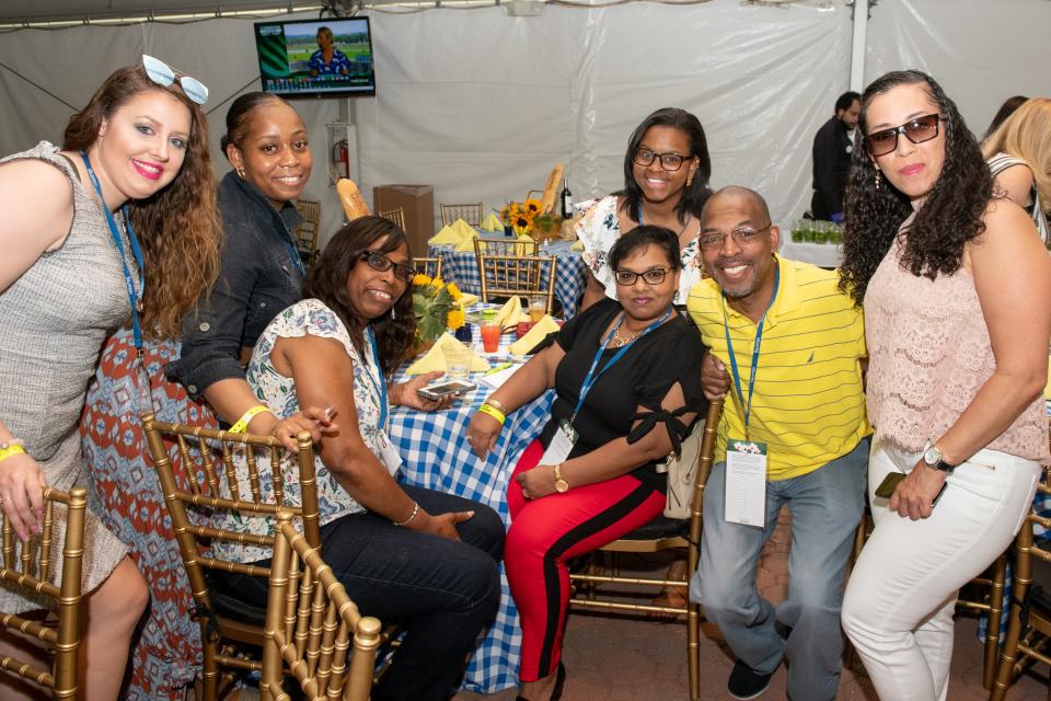 EMPLOYEES AT SL GREEN'S ANNUAL SUMMER OUTING AT BELMONT RACETRACK