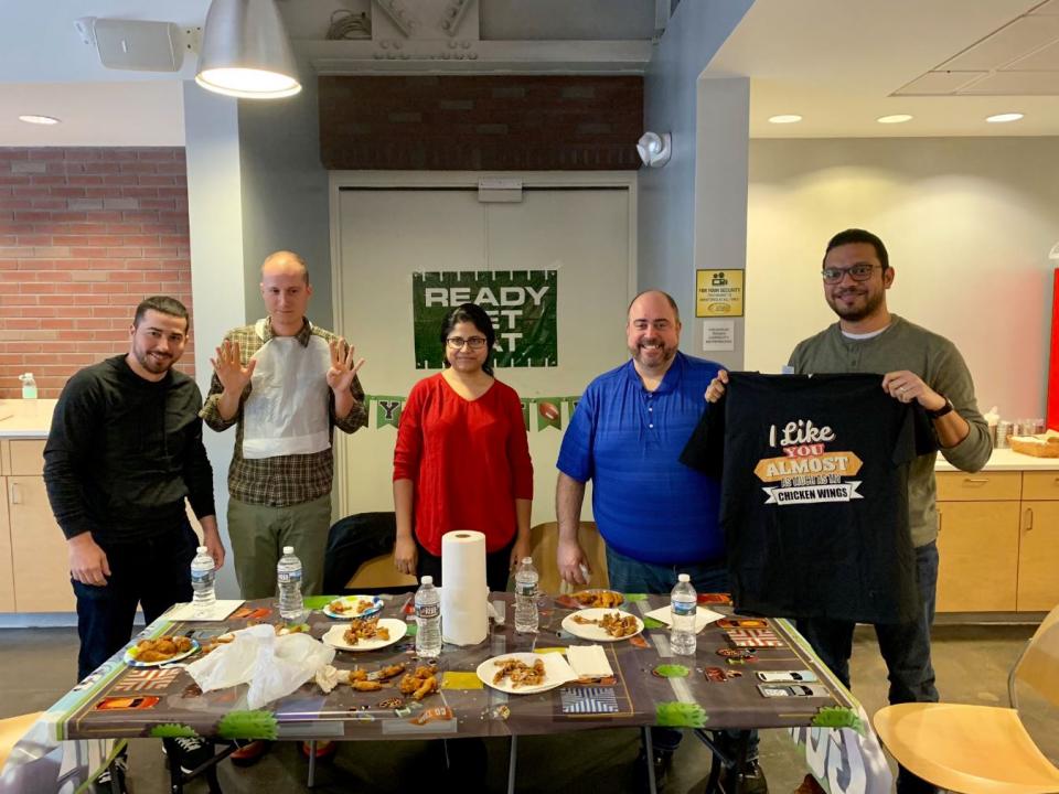 Conshohocken office wing-eating contest