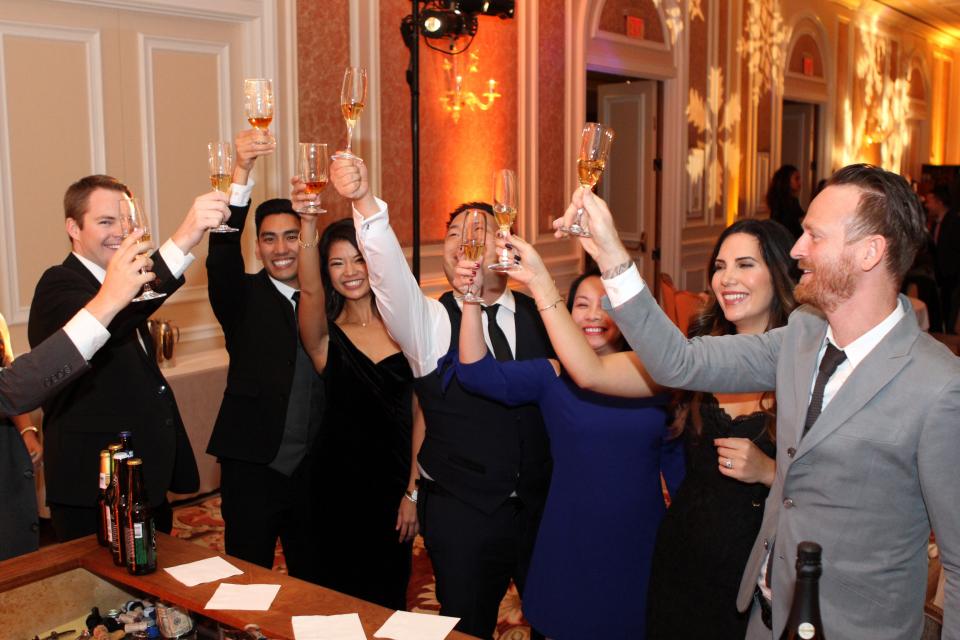 Employees and guests dancing during CNM's last in-person Holiday Party in 2020