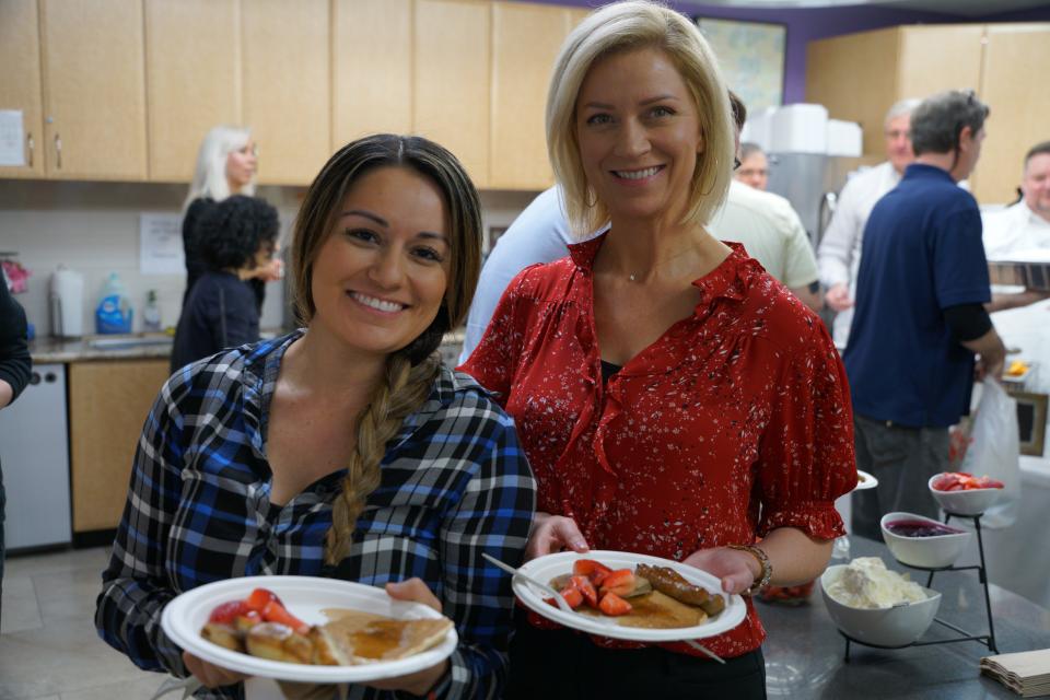 Our Executive team serves pancakes on National Pancake Day