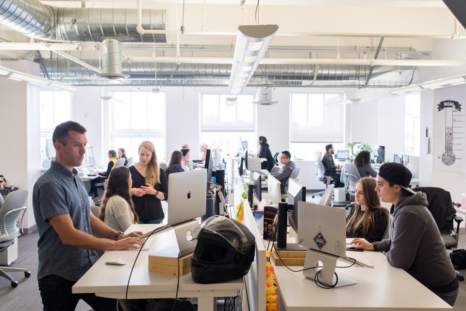 Let the creativity begin. Some of our best work happens at the sit/stand desks. 