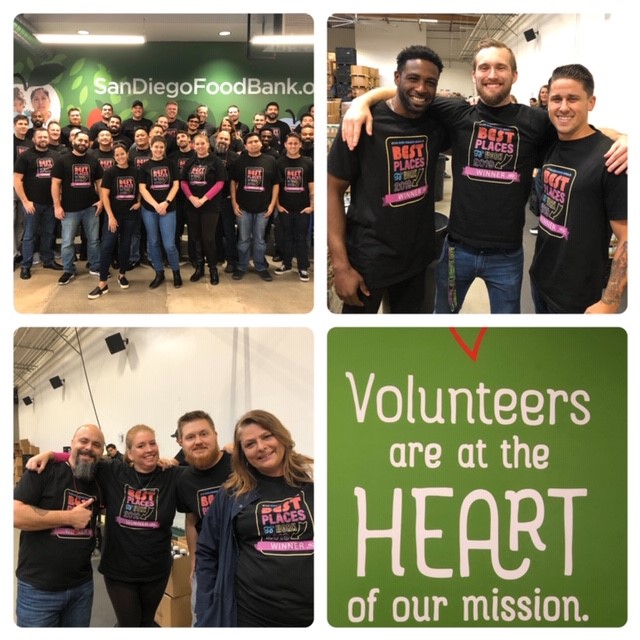 The Greater Good Gang serving at the San Diego Food Bank
