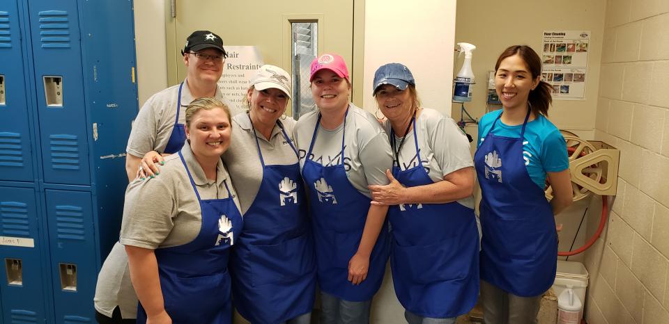 Volunteers at a local soup kitchen, The Stewpot.