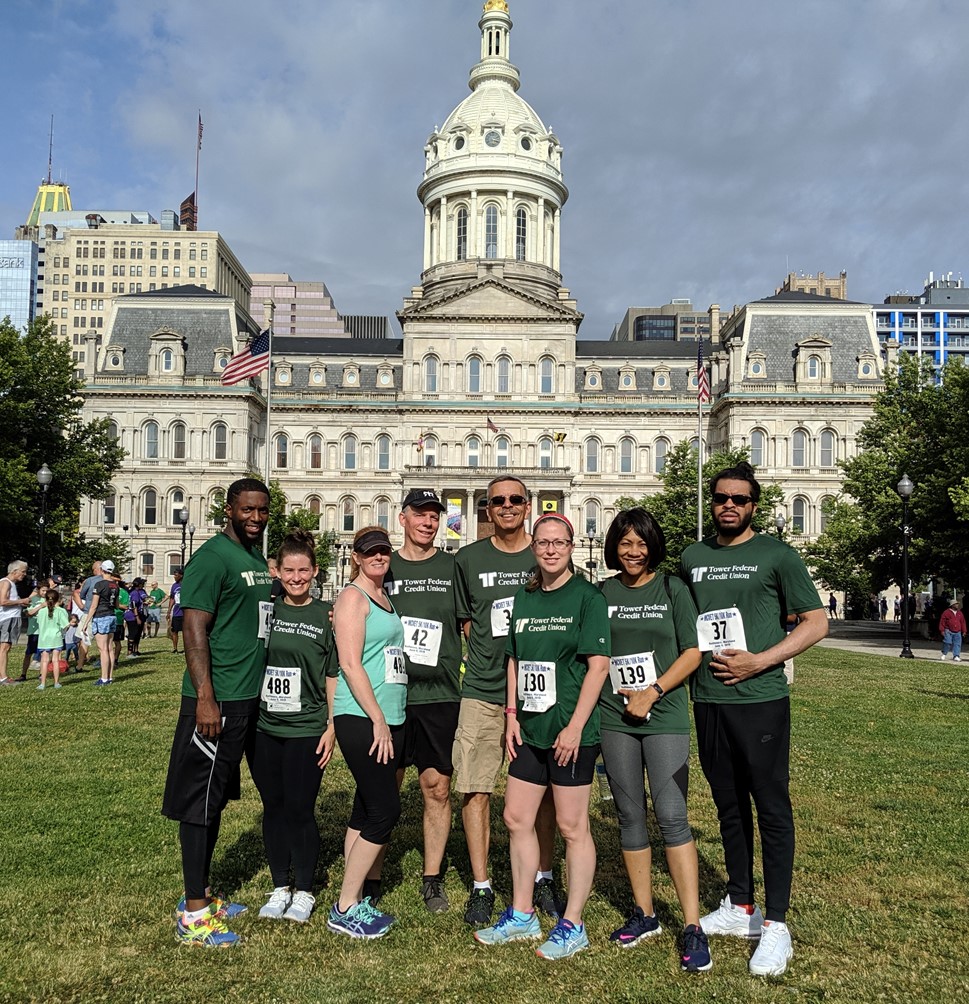 Millersville Branch sporting Tower tee shirts and our ever present masks.