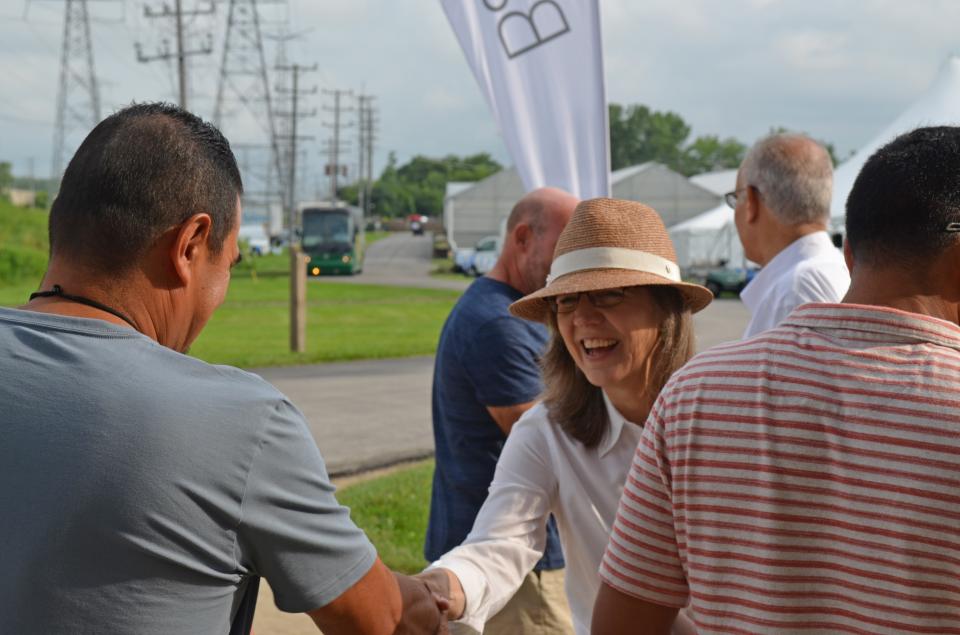 Anna Ball, owner of Ball Horticultural, greeting customers at our customer day held at our West Chicago location yearly