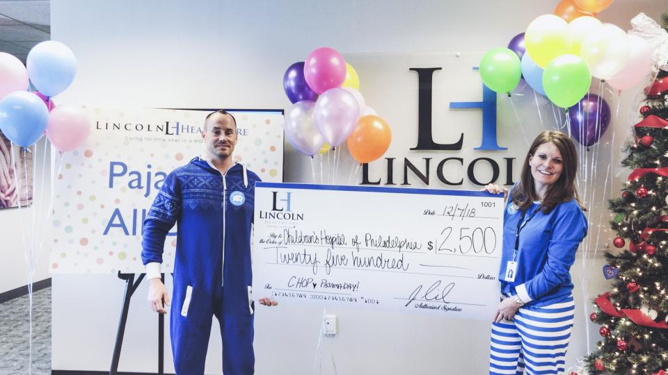 Lincoln Healthcare's Pajama Day Fundraising for Children Hospital of Philadelphia