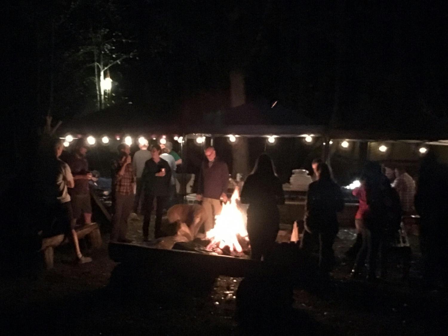 Sitting around the campfire at Trackrock Campground during the Summer Outing