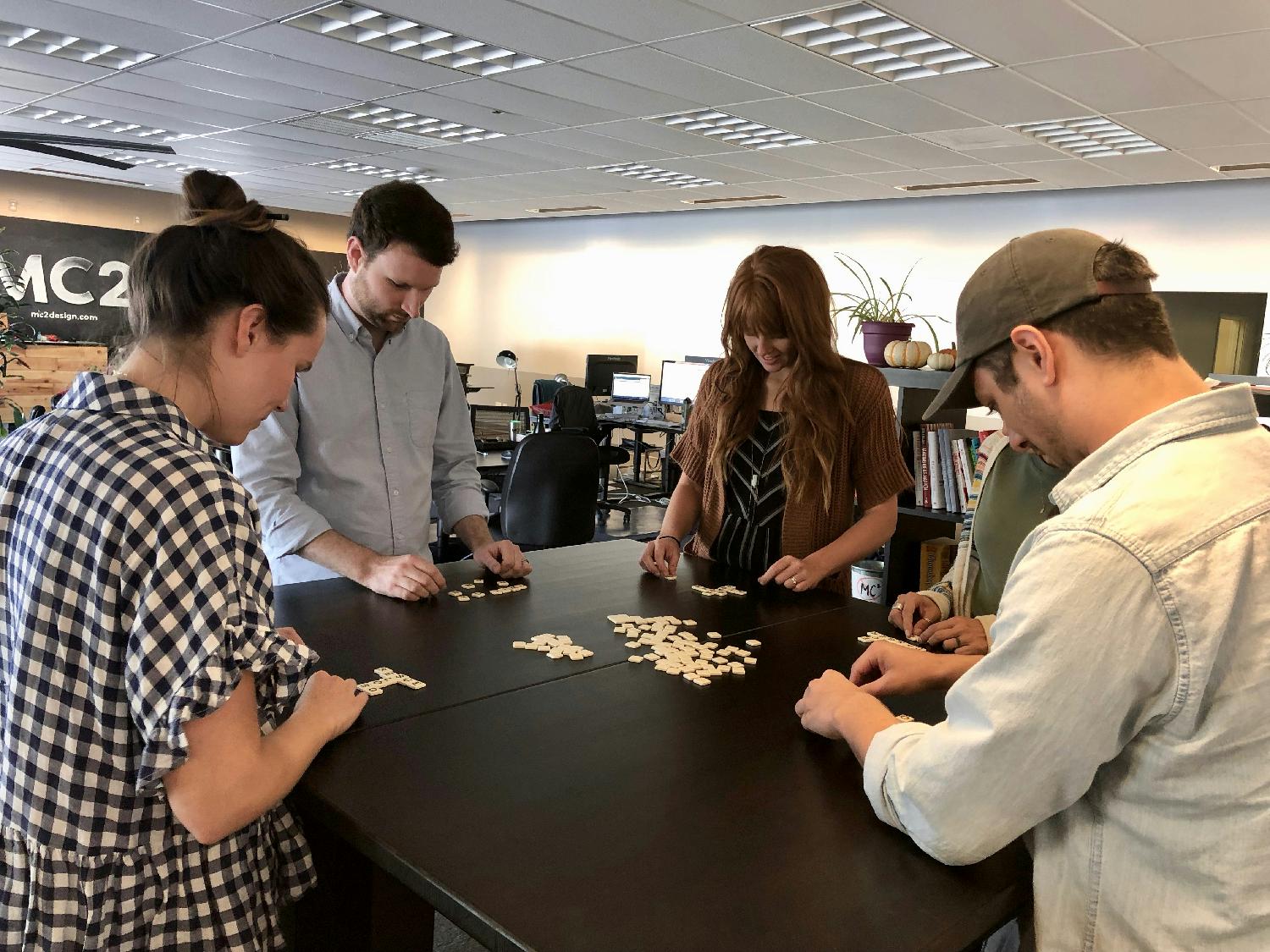 Just a friendly game of Bananagrams! Improving our vocabulary while having fun. 